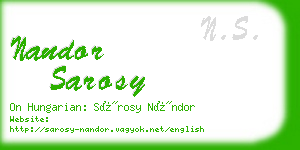 nandor sarosy business card